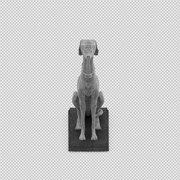 PSD la statua animale 3d isolata rende