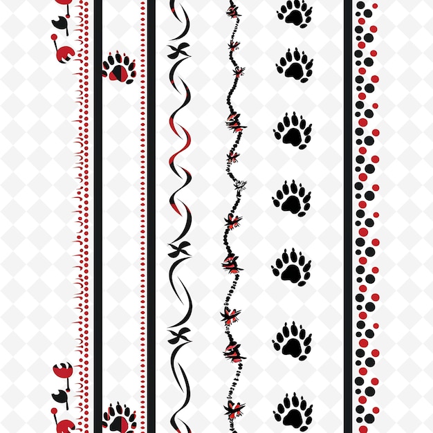animal string borderlines design with paw print motifs and f creative abstract art designs