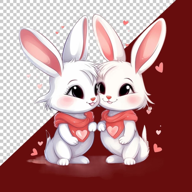 Animali che celebrano l'illustrazione png di san valentino