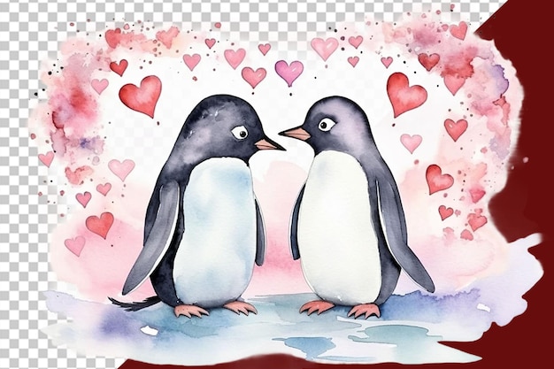 PSD animals celebrating valentine39s day png illustration