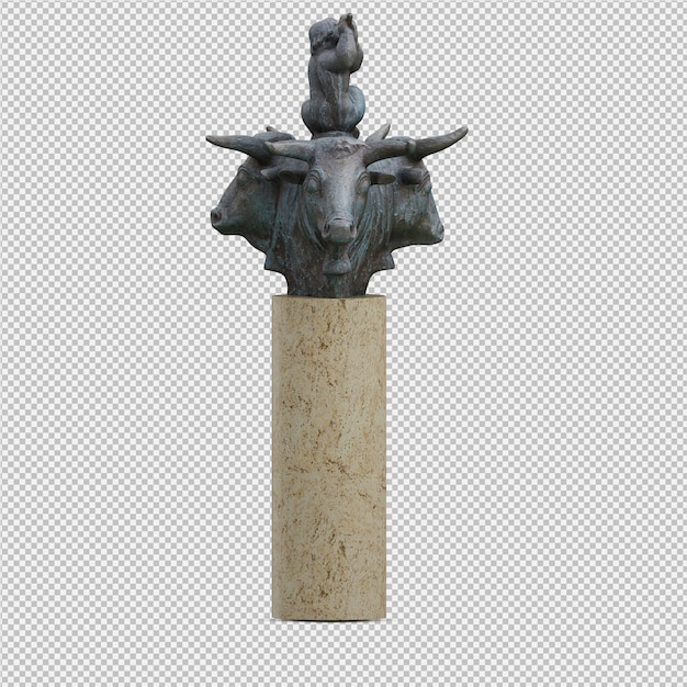 PSD animals statue 3d isolated render