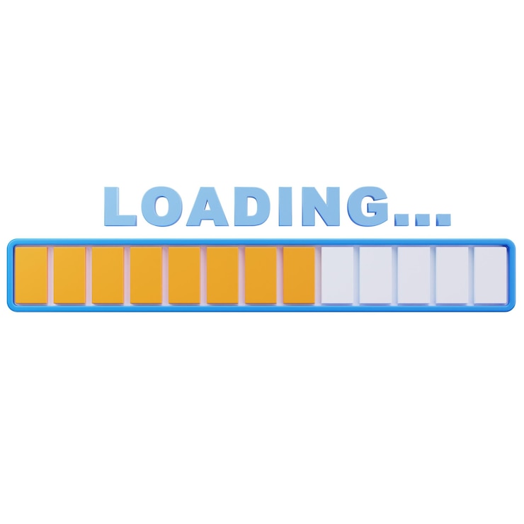 PSD animated 3d loading progress bar