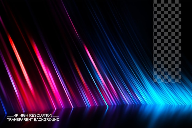 PSD animation technology with multicolored light vertical dynamic illumination transparent background