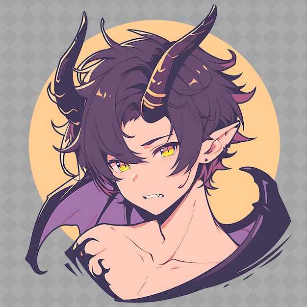 PSD an anime character with horns and horns