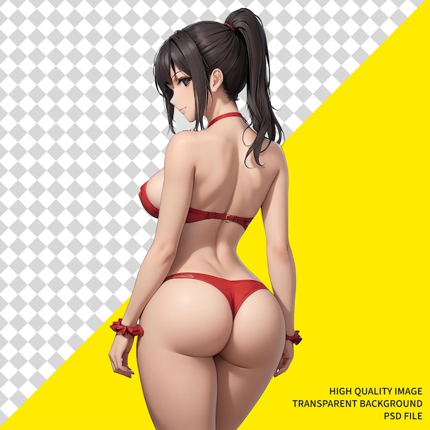 PSD anime female character perfect body woman girl character model