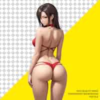 PSD anime female character perfect body woman girl character model