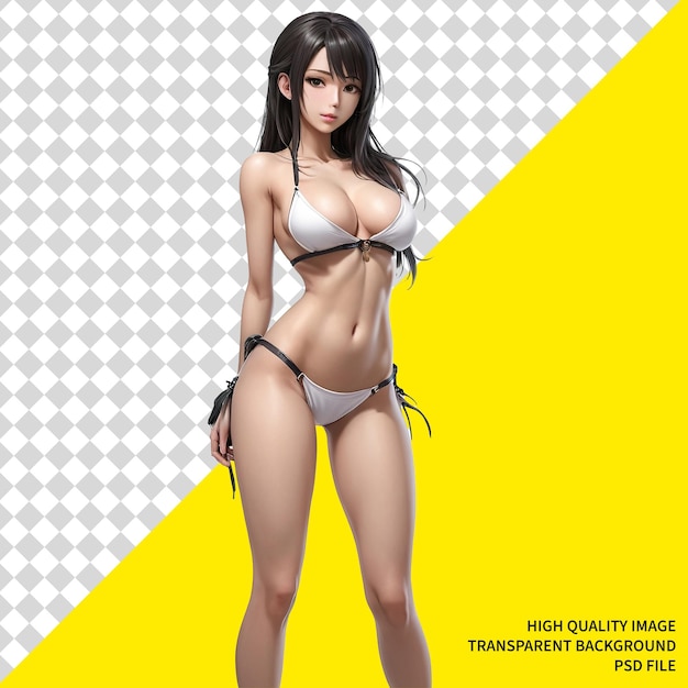 PSD anime female character perfect body woman girl character model