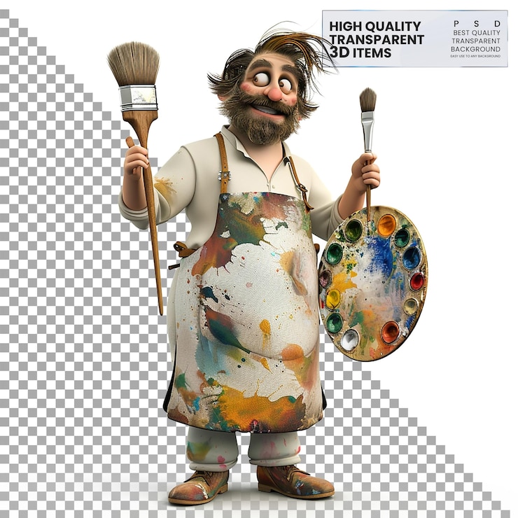 PSD animowany archeolog 3d animowany archeolog na przezroczystym tle