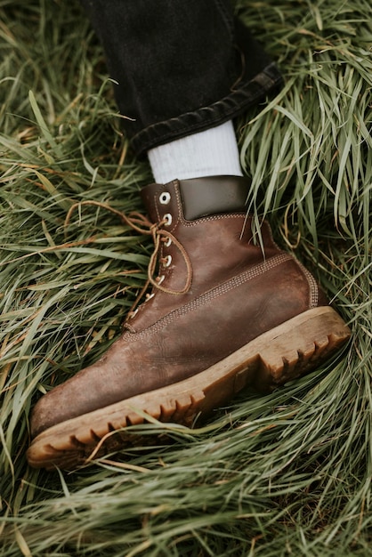 ankle leather boot mockup psd