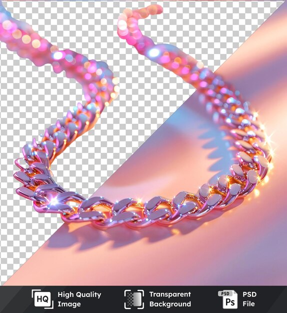 PSD anklet jewellery on a pink background