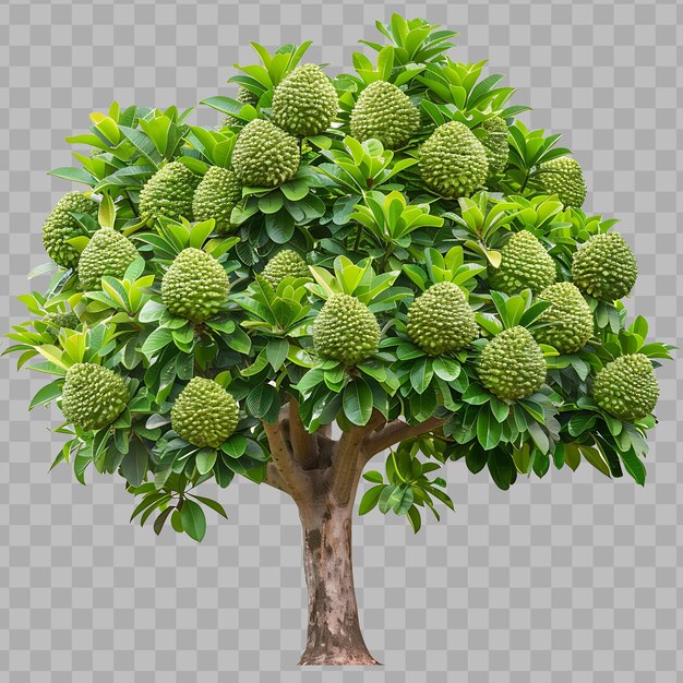 PSD annona muricata with broad spreading canopy medium sized tre isolated clipart png psd no bg