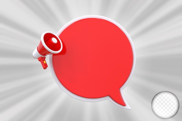 announcement with a megaphone and a speech bubble