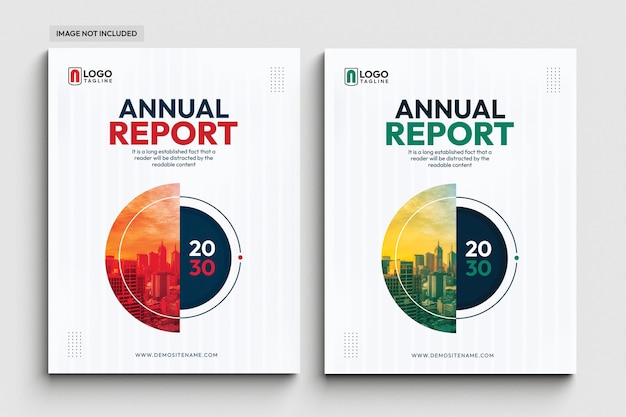 Annual report corporate business book cover design set template