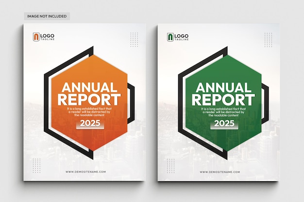 Annual report corporate business book cover design set template