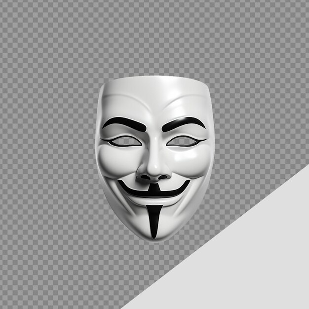 PSD anonymous mask png isolated on transparent background