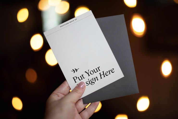 PSD ansichtkaart mockup