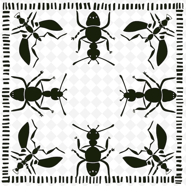 PSD ant line art met benen en antennes voor decoraties in de f outline scribble arts of nature decor