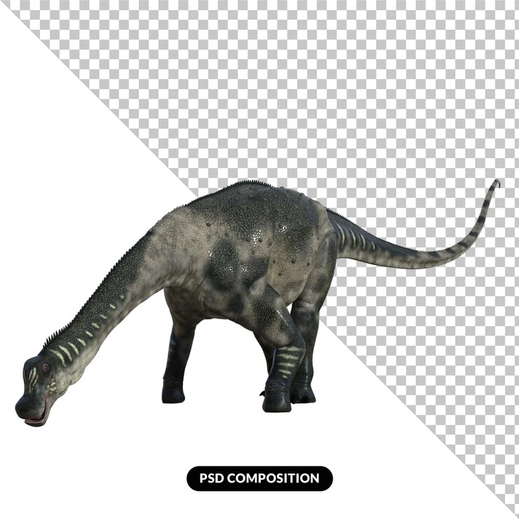 PSD antarctosaurus isolated dinosaur 3d render