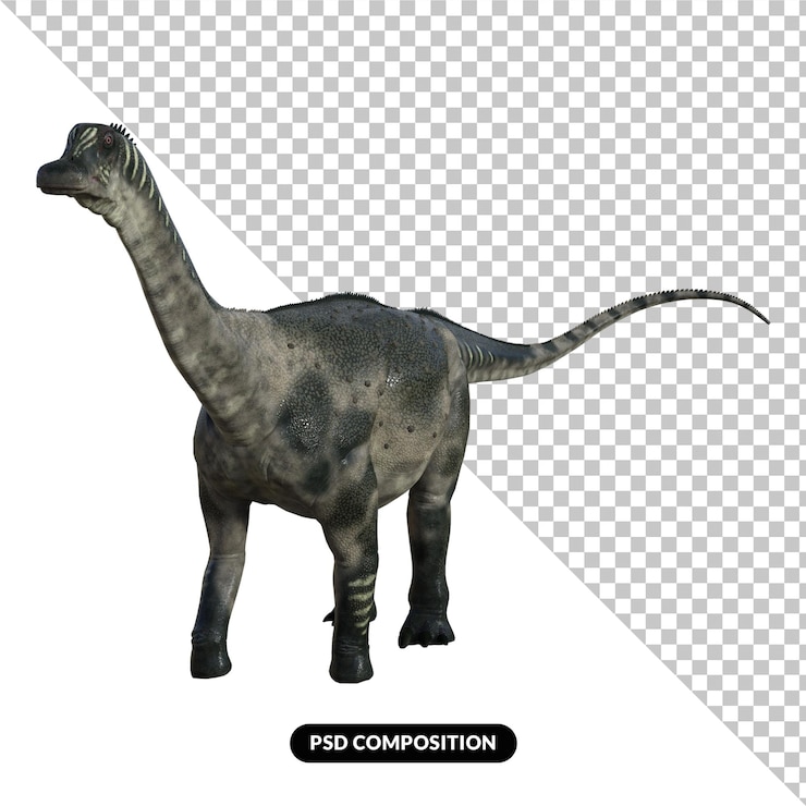 PSD antarctosaurus isolated dinosaur 3d render
