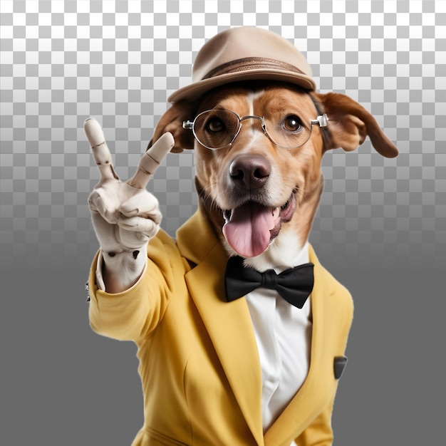 PSD anthropomorphic animal a dog as career woman or businessman transparent background