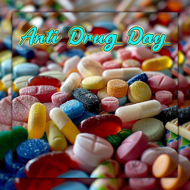 PSD anti drug day and international day against drug abuse for social media design