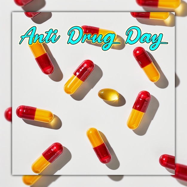 PSD anti drug day and international day against drug abuse for social media design