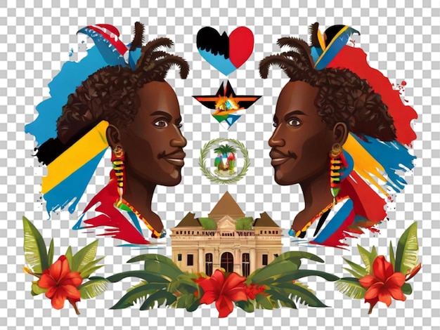 PSD antigua and barbuda culture vector on transparent background