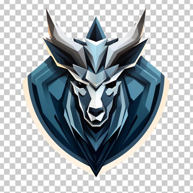 PSD antilope mascotte logo op transparante achtergrond