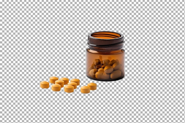 antinausea tablet isolated on transparent background