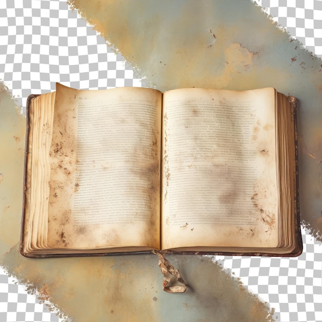 Antique book alone on transparent background