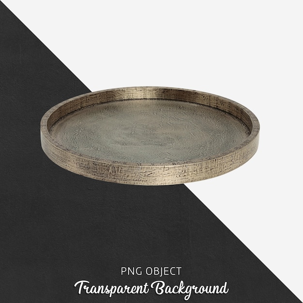 PSD antique bronze tray on transparent