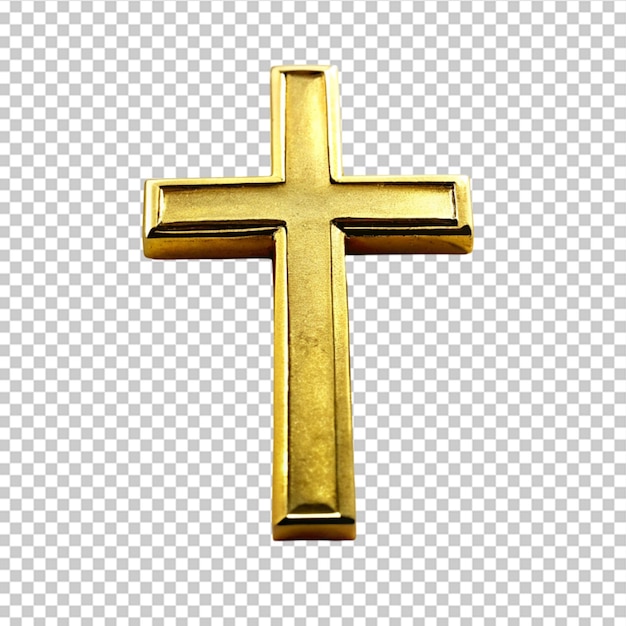 PSD antique crucifix made of gold roman catholic church jesus christ on transparent background