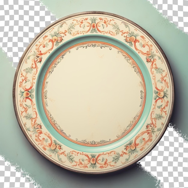 PSD antique dish on transparent background