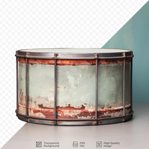 PSD antique drum alone against transparent background