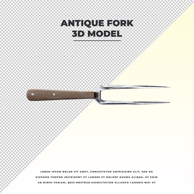PSD antique fork