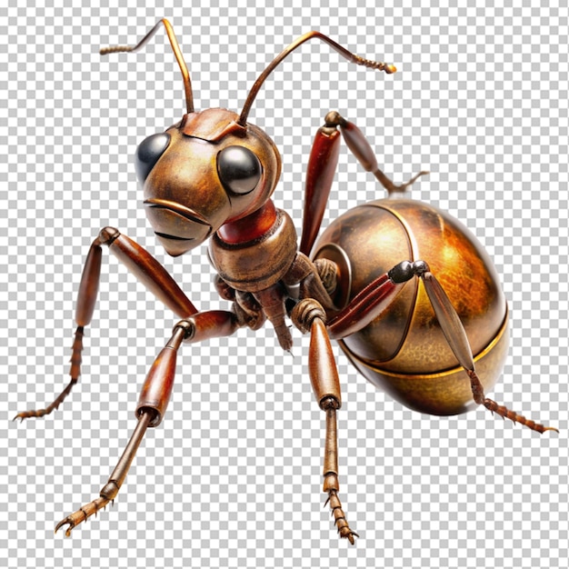 PSD antique futuristic ant on transparent background