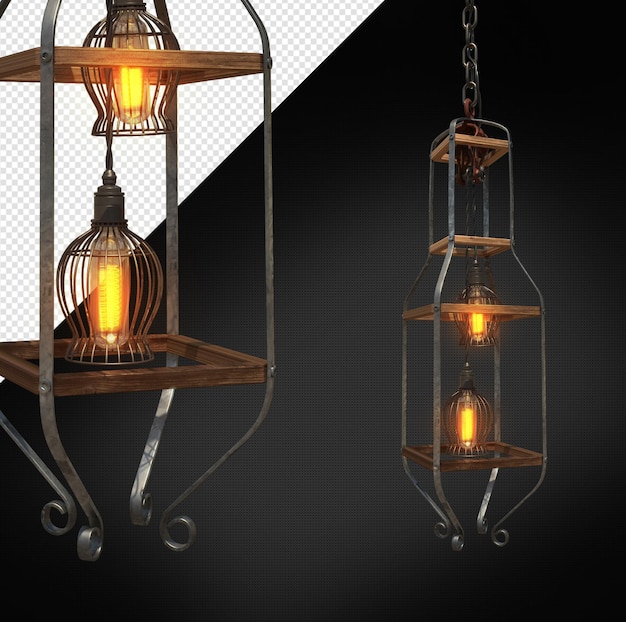 PSD antique halogen lamp pendant