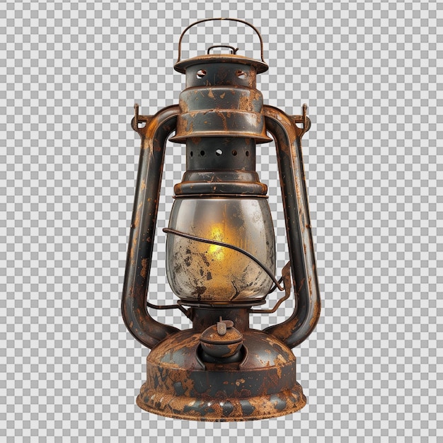 PSD antique lantern on transparent background