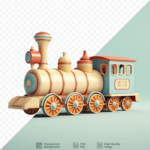 PSD antique model train against transparent background