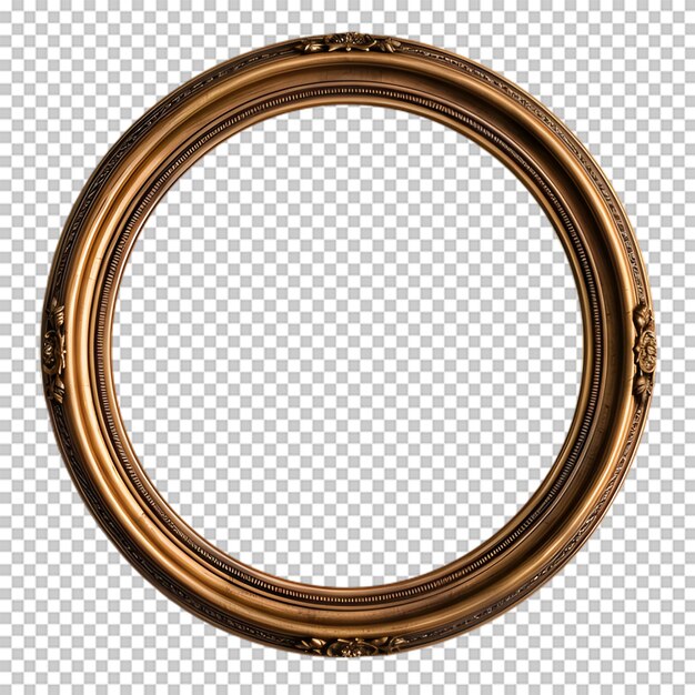 PSD antique round frame isolated on transparent background