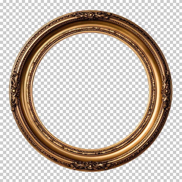 PSD antique round frame isolated on transparent background