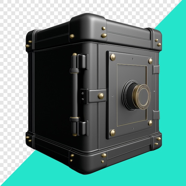 PSD antique safe box 3d design suitable for financial and design elements