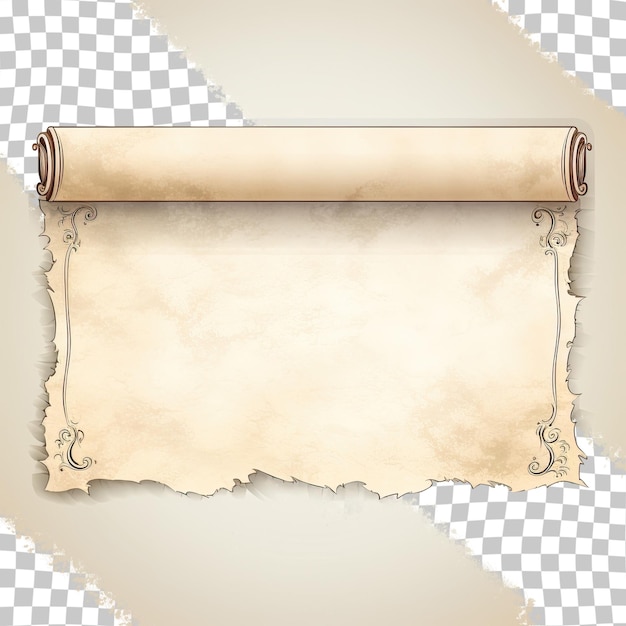 Antique scroll on transparent background