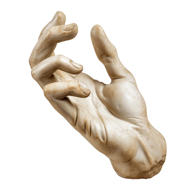 PSD antique sculpture hand gesture isolated generative ai