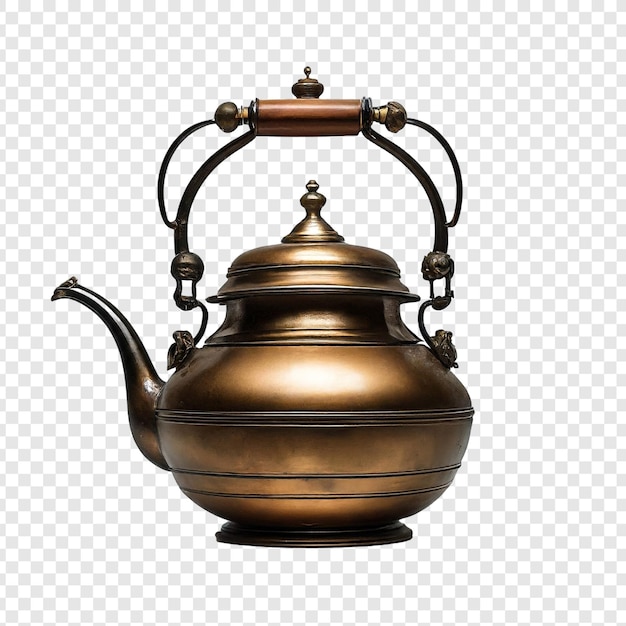 Antique teapot isolated png on transparent background psd