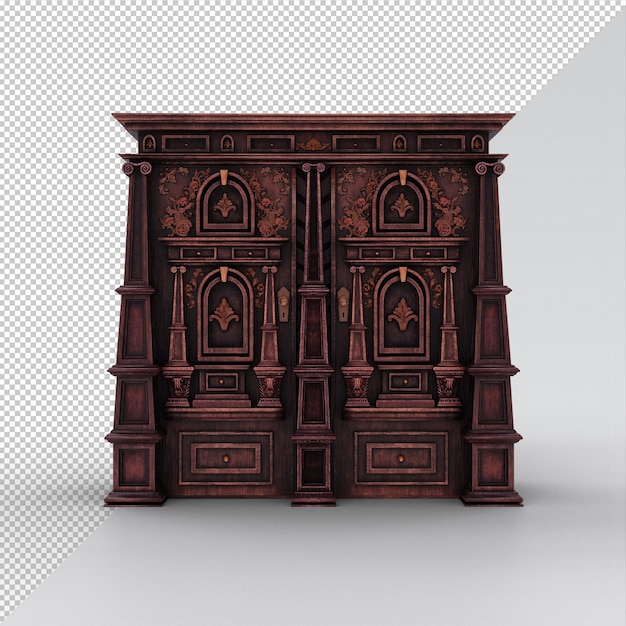 PSD antique victorian cabinet isolated