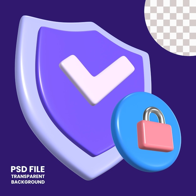 Икона 3D-иллюстрации антивируса
