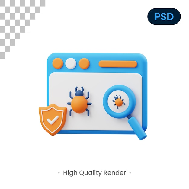 Antivirus 3d render illustration premium psd