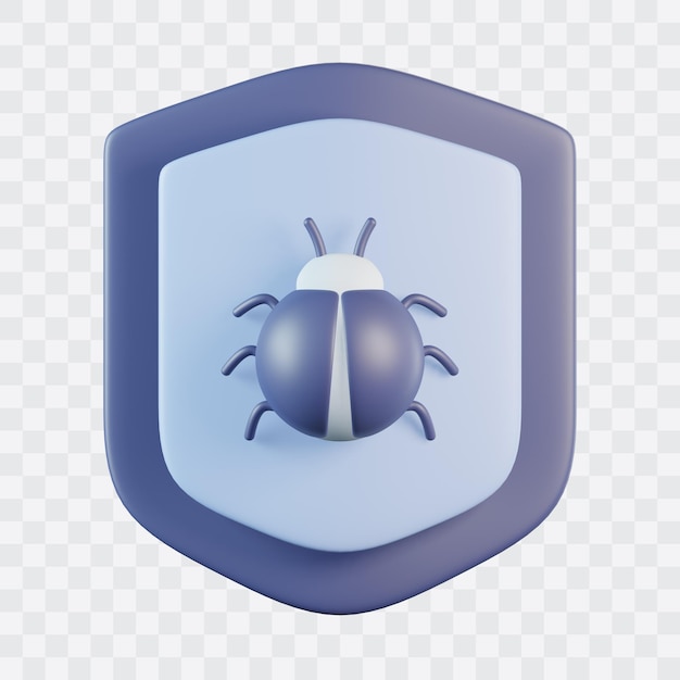 PSD antivirus shield 3d icon