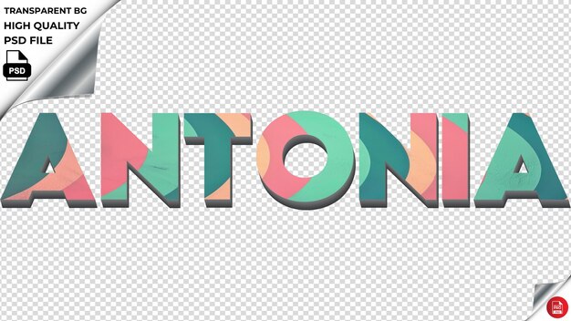 PSD antonia typografia gradient turquoise retro tekst tekstura psd przezroczysta